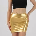 thumbnail image 1 of Women Faux Leather Bodycon Sexy Mini Skirt PU High Waist Straight Pencil Club Night Out Y2K Skirts, 1 of 7