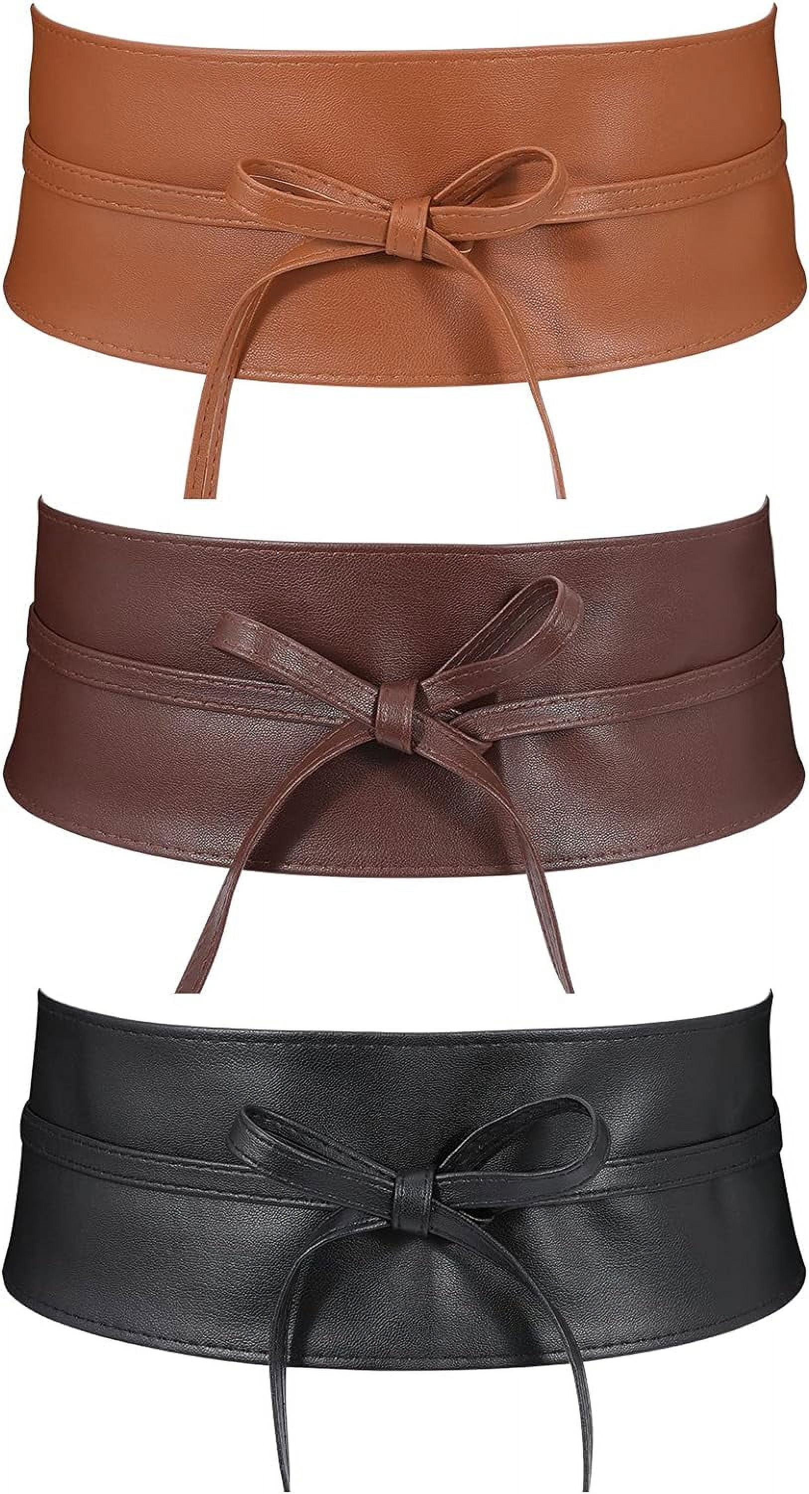 8218 Obi Belt For Women – Wide Waist In Faux Leather, Mica- Tan Beige Obi Belts - Designer Wide Belts For Women | BrunetkaHarness main image 4
