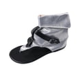 thumbnail image 1 of Women Faux Leather Sandals Metal Buckle Open Toe Ankle High Comfy Non-Slip Flat Shoes For Beach Casual Summer (6, Silver), 1 of 9