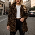 thumbnail image 1 of Women Leopard Print Furry Coat with Pockets Autumn Winter Warm Loose Fit Cardigan Outerwear Shaggy Jacket, 1 of 7