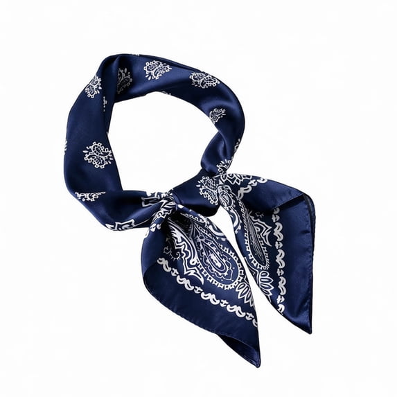Women Silk Scarf Knot Wrap Versatile Styling Accessory,Blue,One Size