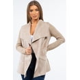 thumbnail image 1 of Women Faux/Suede Knit Open Front Cardigan with Pockets, 1 of 3
