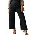 thumbnail image 1 of Women Favorite Tummy Control Jeans High Waisted Straight Ankle Stretch Wide-Leg Flared Jeans with Patch Pocket Black XL, 1 of 5