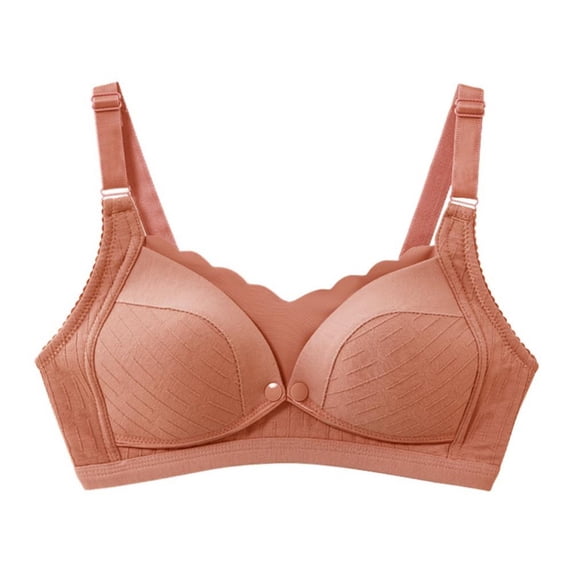 Women Feeding Maternity Nursing Bra Ruffle Trim Mothers Underwear Cotton Wire Free Front Buttons Breastfeeding Bra