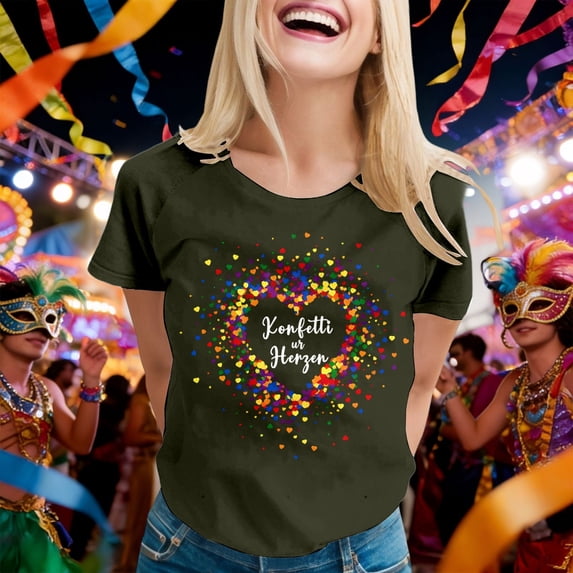 Women Festival Carnival Tops Casual Crew Neck Y2K T Shirts Short Sleeve Graphic Print Basic Spring Tees