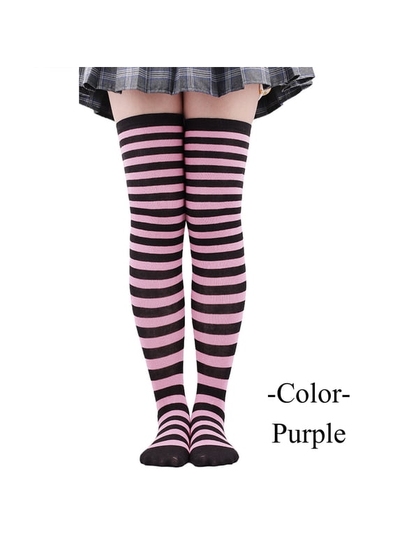 Christmas Stockings Women Fine Striped Thigh High Stockings Over Knee High Socks Halloween Festival high long Socks Leg Warmers For Women