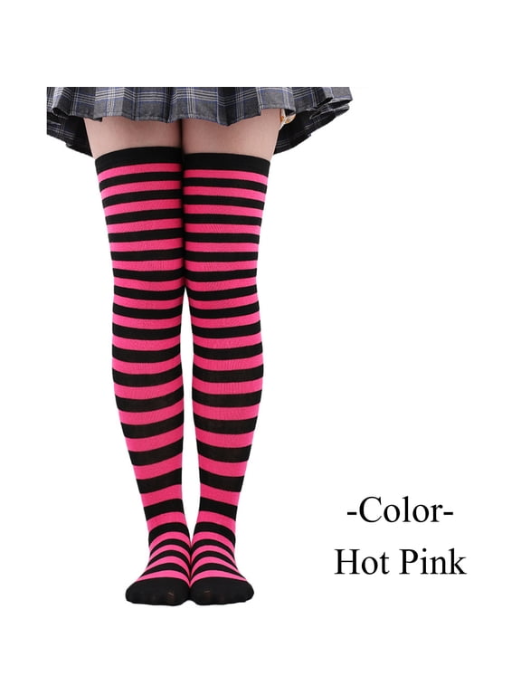 Christmas Stockings Women Fine Striped Thigh High Stockings Over Knee High Socks Halloween Festival high long Socks Leg Warmers For Women