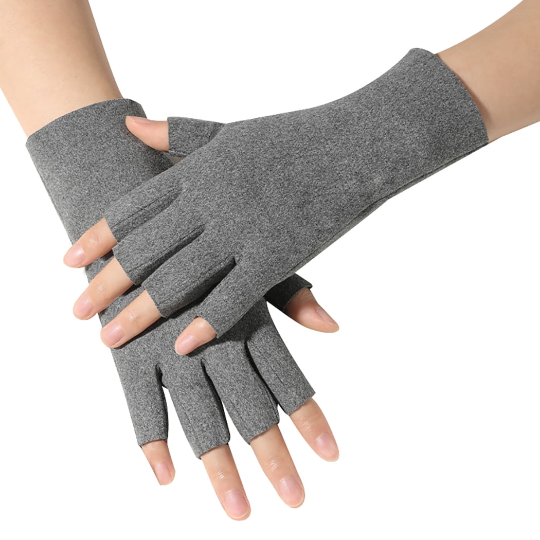 Women Fingerless Gloves Thin Stretchy Soft Half Finger Gloves Typing