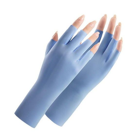 Women Fingerless Sun Protection Gloves Half Finger Anti-UV Sof' Gloves