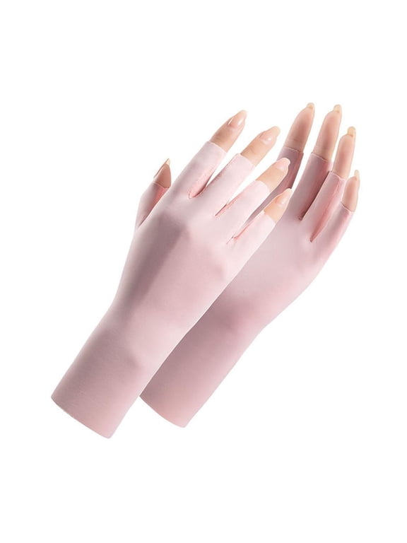 Women Fingerless Sun Protection Gloves Half Finger Sunscreen Glovexpy V2J3