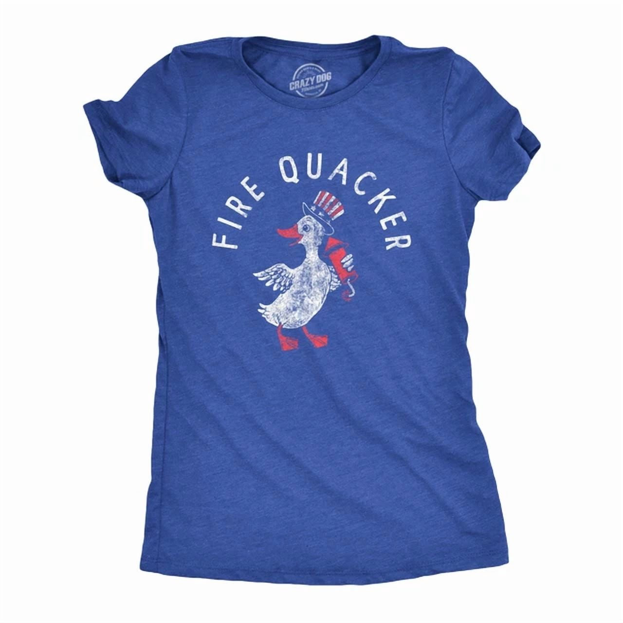Quack Graphics Women Fire Quacker Duck Fireworks Graphic T-Shirt - Walmart.com