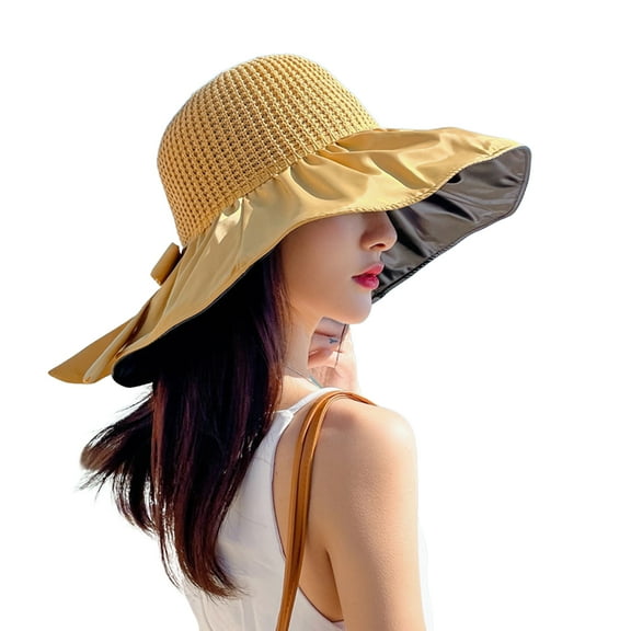 Women Fisherman Hat Solid Color Decorative Lightweight Vinyl Portable Hear Isolation Layer Hollow Out Big Brim UV Protection Women Beach Hat Outdoor Supply