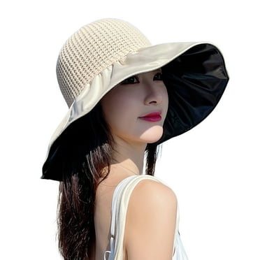 Women Fisherman Hat Solid Color Decorative Lightweight Vinyl Portable Hear Isolation Layer Hollow Out Big Brim UV Protection Women Beach Hat Outdoor Supply