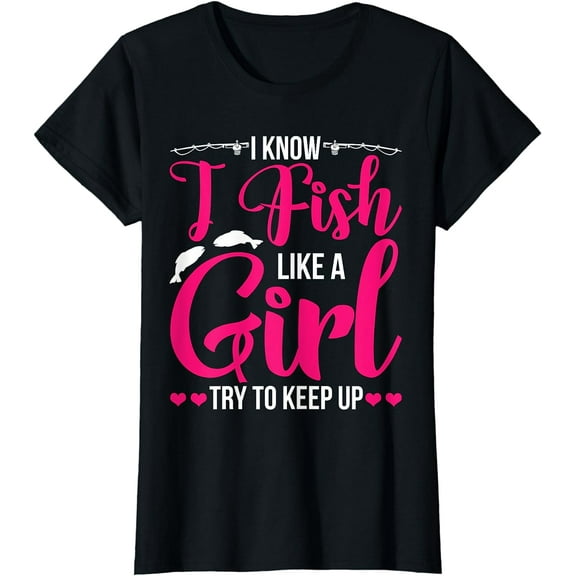 Women Fishing Shirt for Girls Fish Bass Fishing T-Shirt