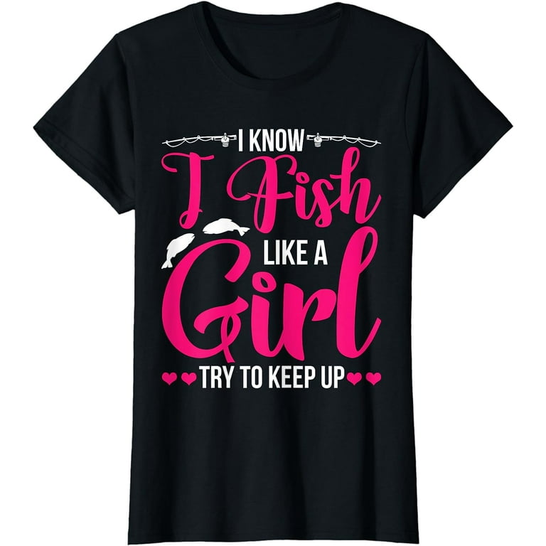 Women Fishing Shirt for Girls Fish Bass Fishing T-Shirt 