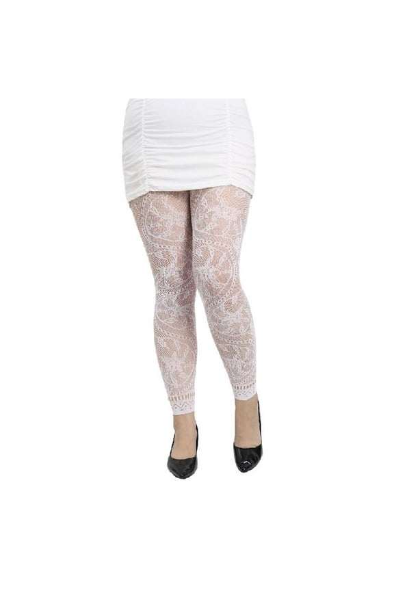 Women Fishnet Ankle Tights Floral Patterned Rhinestones Footless Pantyhose