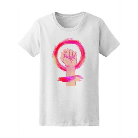 Women Fist Raised Up Feminism T-Shirt Women -Image by Shutterstock, Female x-Large