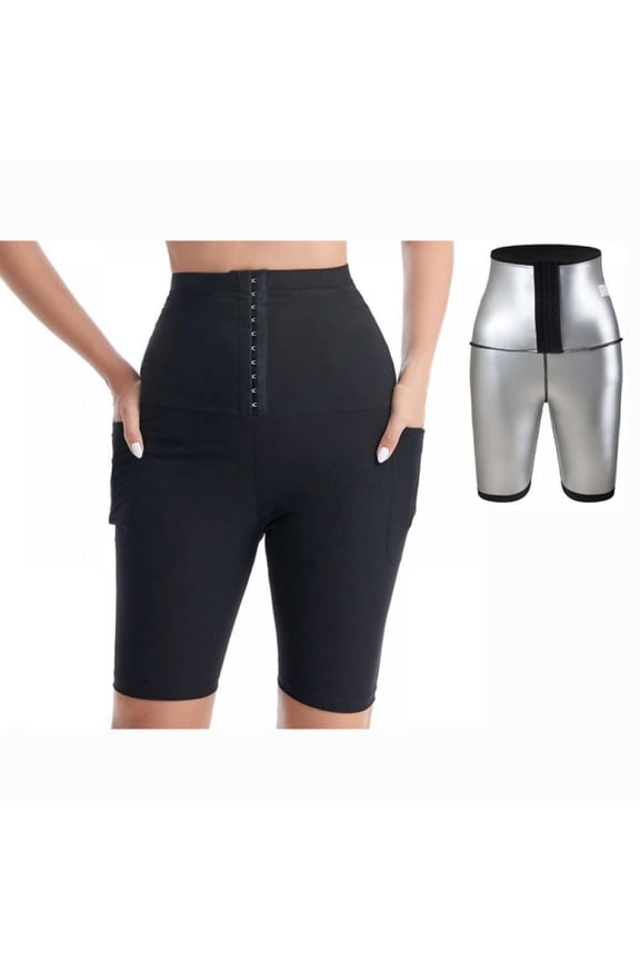 Women Fitness Sauna Pants Sweat Shapewear Shorts Thigh Workout Suit Waist Trainer Weight Loss Sweatsuit Exercise Legging