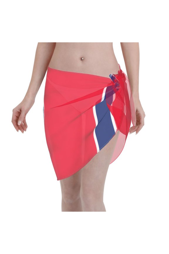 Women Flag Of Tennessee Sarong Coverups Chiffon Short Swimsuit Wrap Skirt Beach Bikini Tie Cover Up Wraps