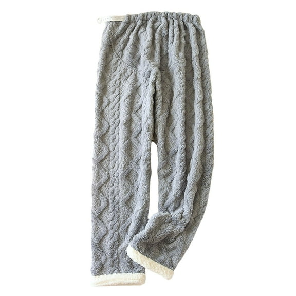 Women Flannel Fuzzy Lounge Pants Pajama Pants Soft Warm Plush Trousers Light Blue L