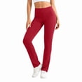 thumbnail image 1 of Women Flare Leggings High Waisted Bootcut Yoga Pants Slim Fit,Side Pockets,Booty Flattering Stretch,Solid Color,Petite Regular,Lounge Workout ,Gym,Yoga,Daily Comfort, 1 of 7