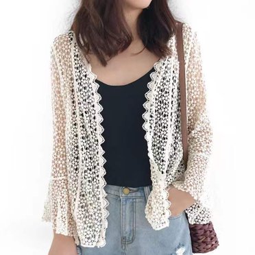 Visalia Knit Hollow Out Long Sleeve Loose Cover-up Sweater