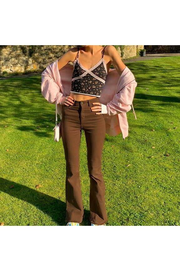 Women Flare Pants Vintage Streetwear Mid Waist Denim Cute Jean Trousers Sweatpan Ladies Denim Jean's Posh Pantry Jean Pants for Women plus Size Womens Pants 14 Tall Jean Pants Women Designer Pants for