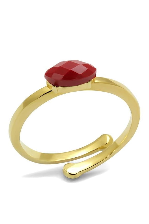 Women Flash Gold Brass Ring with Synthetic in Siam - Size 8