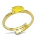 thumbnail image 1 of Women Flash Gold Brass Ring with Synthetic in Topaz - Size 8, 1 of 1