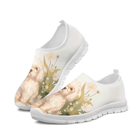 Women Flat Lazy Shoe Cartoon Puppy Walking Convenient Student Sneakers Breath Mesh Shoes Low Price