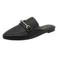 thumbnail image 1 of Women Flat Mules Pointed Toe Slip On Slides Buckle Detail Backless Loafers Comfortable Casual Shoes, 1 of 8