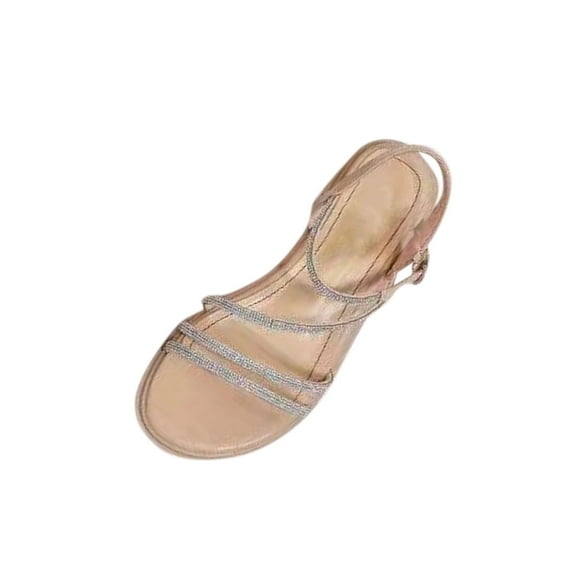 Women Flat Sandals Dressy Strappy Gladiator Summer Ankle Strap Nude Open Toe Comfortable Wedding Casual Leather Ladies Party Trendy Vacation Beige Women Sandal