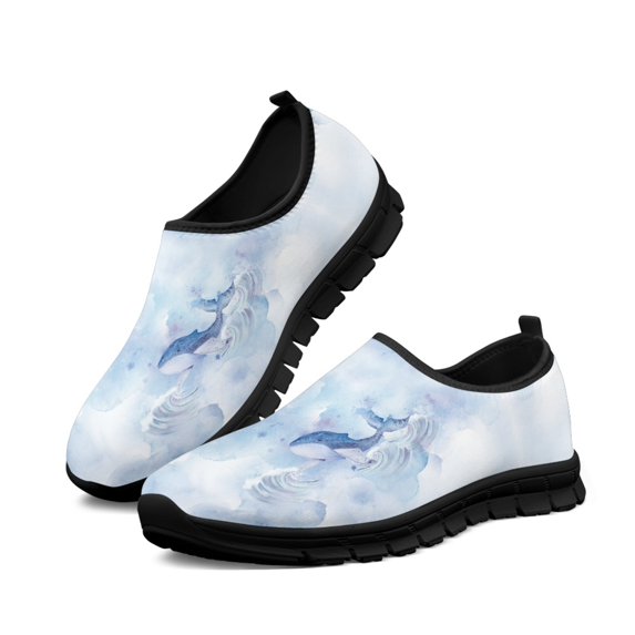 Women Flat Shoe Blue Whale Casual Lightweight Running Breathable Sneakers Breath Mesh Shoes Students Loafers