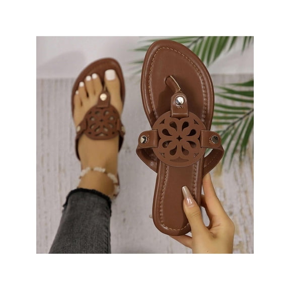 Women Flat Slide Sandals - Comfortable, Perfect for Casual Summer: Slip-On Thong Design, Ideal for Everyday Wear