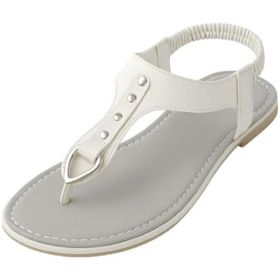 Women Flat Sole Sandals Round Toe anti-Slip foot arch pad  Comfortable Summer Beach Walking Sandal