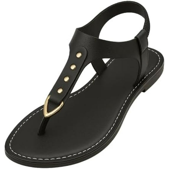 Women Flat Sole Sandals Round Toe anti-Slip foot arch pad Comfortable Summer Beach Walking Sandal