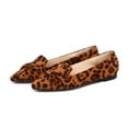 thumbnail image 1 of Women Flats Comfortable Pointed Toe Ballet Flats with Knot,Leopard 9.5, 1 of 5