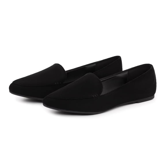 Women Flats Comfortable Pointed Toe Women Loafers,Black 8