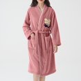 thumbnail image 1 of Women Fleece Bathrobe Soft Fuzzy Winter Warm Bathrobe Absorbency Loungewear Fall Winter Thick Loungewear Gown One Size, 1 of 4