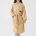 thumbnail image 1 of Women Fleece Bathrobe Soft Fuzzy Winter Warm Bathrobe Absorbency Loungewear Fall Winter Thick Loungewear Gown Yellow One Size, 1 of 4