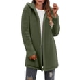 thumbnail image 1 of Women Fleece Cardigans Winter Warm Soft Fleece Jackets Casual Comfy Double-Sided Velvet Sweaters Tops Fuzzy Hooded Outerwear Loose Loungewear, 1 of 9