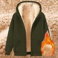 thumbnail image 1 of Women Fleece Coat Winter Warm Casual Long Sleeve Hooded Solid Sweatshirt Plus Size Winter Cardigan Pockets Plush Hooded Jacket, 1 of 3