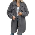 thumbnail image 1 of Women Jacket Button Down Long Sleeve Comfortable Warm Jacket Fall Clothes Women Coat, 1 of 5