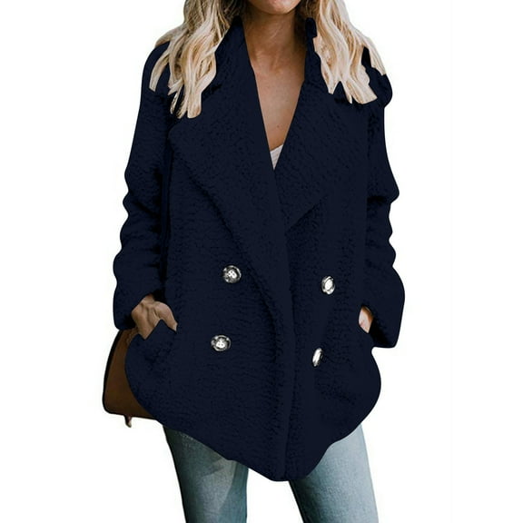 Women Fleece Jacket Button Down Long Sleeve Soft Warm Fleece Jacket Fall Clothes Winter Clothes for Women