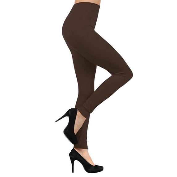 Women Fleece Lined Leggings Sports Gym Yoga Pants - (Coffee)