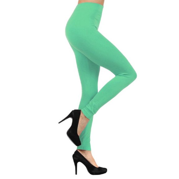 Women Fleece Lined Leggings Sports Gym Yoga Pants - (Mint)