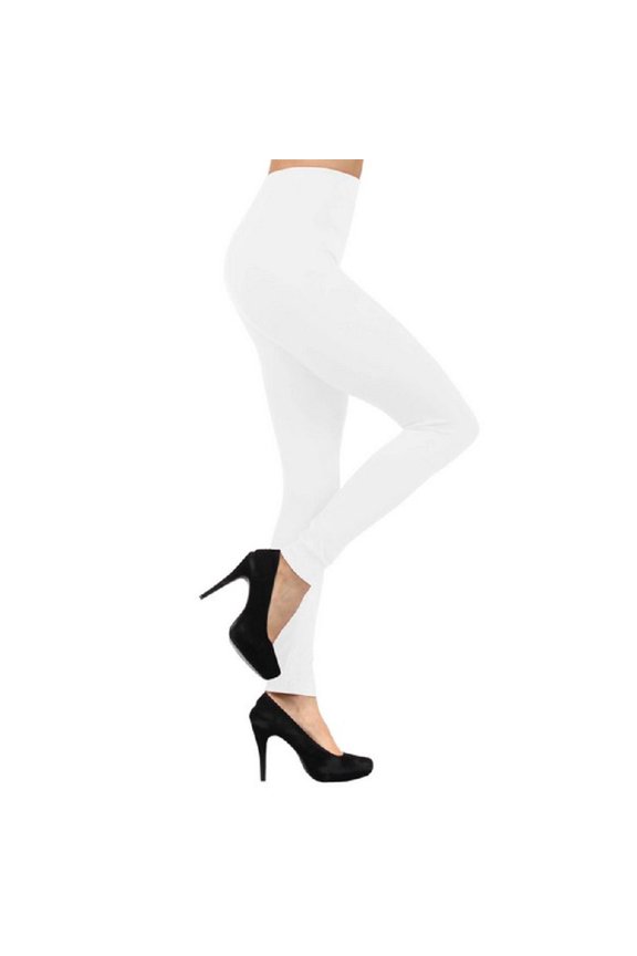 Women Fleece Lined Leggings Sports Gym Yoga Pants - (White)