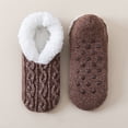 thumbnail image 1 of Women Fleece Lined Non Slip Floor Socks Thick Warm Indoor Sleeping Socks Cozy Home Foot Slipper Socks Brown One Size, 1 of 6