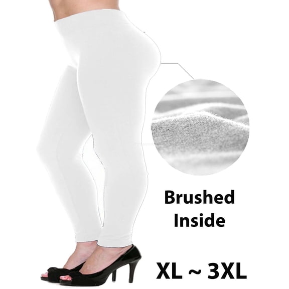 Women Fleece Lined Plus Size Full Length Legging Thick Warm Winter Thights Pants XL 2XL 3XL