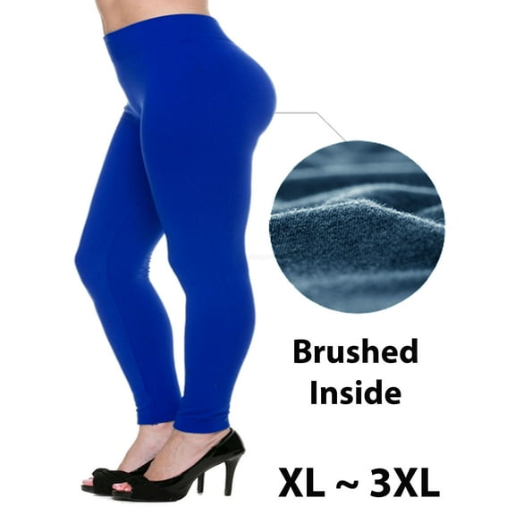 Women Fleece Lined Plus Size Full Length Legging Thick Warm Winter Thights Pants XL 2XL 3XL